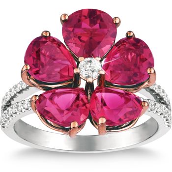 tourmaline diamond ring flower pink costco 1899